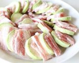 レンジで簡単【ズッキーニと豚の重ね蒸し】作り方2写真