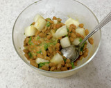 大根のぬか漬けと納豆と大葉の和え物作り方3写真