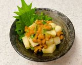 大根のぬか漬けと納豆と大葉の和え物作り方4写真