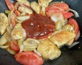 鶏むね肉とふわ卵のトマト炒め♪作り方6写真