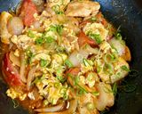 鶏むね肉とふわ卵のトマト炒め♪作り方7写真