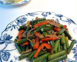 蒜苗肉絲❁﻿豚肉とニンニクの芽の炒め物作り方8写真