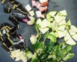 夏野菜たっぷりのベーコンと塩昆布のパスタ作り方2写真