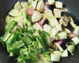 夏野菜たっぷりのベーコンと塩昆布のパスタ作り方5写真