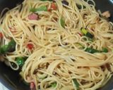 夏野菜たっぷりのベーコンと塩昆布のパスタ作り方11写真