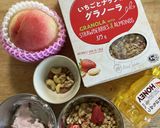 桃のグリークヨーグルト桃アサイードリンク作り方1写真