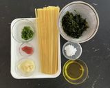 あおさと梅の和風ペペロンチーノ作り方2写真