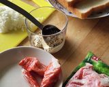 ガーリックマヨ☆カニかま☆食パン☆朝ご飯作り方1写真