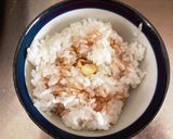 簡単朝めし！バタータラコご飯。作り方1写真