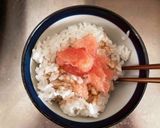 簡単朝めし！バタータラコご飯。作り方2写真