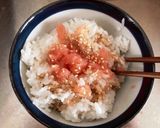 簡単朝めし！バタータラコご飯。作り方3写真