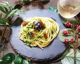 豆苗と粒生姜舞昆のマヨパスタ作り方4写真
