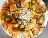 レンジ根菜茄子簡単チリソース味甘酢酢豚作り方16写真