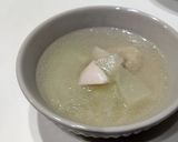 暑気払い。レンジでとうがんと鶏肉のスープ作り方3写真