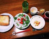 菜園レタスとミニトマトと新玉ねぎのサラダ作り方34写真