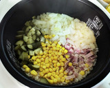 きゅうりとコーンの夏野菜の炊き込みご飯作り方5写真