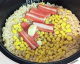 バター醤油香るカニカマ＆コーン炊込みご飯作り方4写真