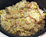 バター醤油香るカニカマ＆コーン炊込みご飯作り方5写真