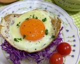 紫キャベツの目玉焼き乗せ♪作り方4写真