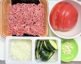 レンジでトマトとズッキーニのハンバーグ作り方1写真