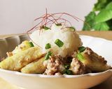 家族絶賛☆白だしみぞれ煮☆木綿豆腐豚挽肉丼作り方3写真