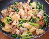 豚バラ大根と小松菜の甘口ごま味噌炒め作り方6写真