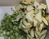 夏野菜の薄切り醤油味★生姜かつお節風味作り方1写真