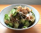 夏野菜の薄切り醤油味★生姜かつお節風味作り方6写真