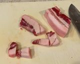 蘆筍炒豬油渣（アスパラと豚脂身の炒め物）作り方2写真