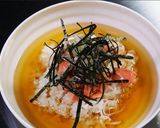 黄金に輝く冷やしだし鮭茶漬け作り方12写真