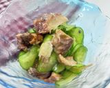 鯖缶で元気チャージ(^^)vサバきゅうり作り方4写真