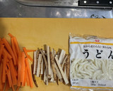 簡単節約レシピ★きんぴら風焼きうどん作り方1写真