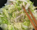 白菜消費!白菜とベーコンのペペロンチーノ作り方3写真