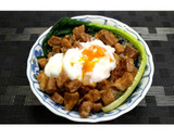 豚塊肉でガッツリ！温玉豚塊丼★動画あり★作り方38写真