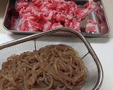 糸こんにゃくと牛肉の甘辛ピリ辛作り方1写真