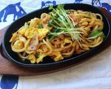 バター醤油焼きうどん♪作り方1写真