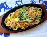 バター醤油焼きうどん♪作り方3写真