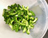 残り物カツで中華風ゴーヤカツとじ丼作り方1写真