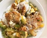 残り物カツで中華風ゴーヤカツとじ丼作り方13写真