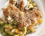 残り物カツで中華風ゴーヤカツとじ丼作り方14写真