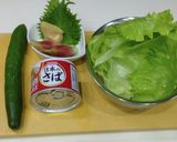 さば味噌缶のサラダ仕立て作り方1写真