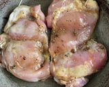 鶏もも肉の黒酢山椒漬け　ホイル焼き作り方2写真