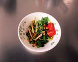 サラダほうれん草コーン枝豆梅ポン酢サラダ作り方1写真