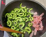 【楽めし】ゴーヤとベーコンの麺つゆマヨ作り方3写真