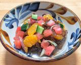 夏の彩りモズク酢サラダ仕立て作り方4写真