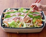 ホットプレートで簡単　蒸ししゃぶ作り方3写真