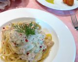北欧風サーモンとじゃが芋のクリームパスタ作り方13写真