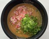 炊飯器調理「豚バラ肉のみそ炊込みご飯」作り方3写真