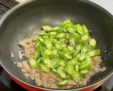 オクラとベーコンのガーリックパスタ作り方2写真