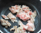 豚三枚肉とにんにくの芽の炒め物作り方3写真